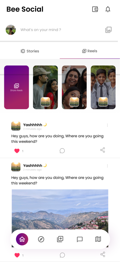 Bee Social mobile mockup